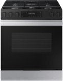 Samsung - 30 in. Wide 5 Burner Bespoke 6.0 Cu. Ft. Slide-In Gas Range with Precision Knobs - Stainless Steel