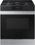 Samsung - 30 in. Wide 5 Burner Bespoke 6.0 Cu. Ft. Slide-In Gas Range with Precision Knobs - Stainless Steel
