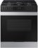Samsung - 30 in. Wide 5 Burner Bespoke 6.0 Cu. Ft. Slide-In Gas Range with Precision Knobs - Stainless Steel