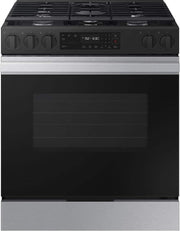 Samsung - 30 in. Wide 5 Burner Bespoke 6.0 Cu. Ft. Slide-In Gas Range with Precision Knobs - Stainless Steel