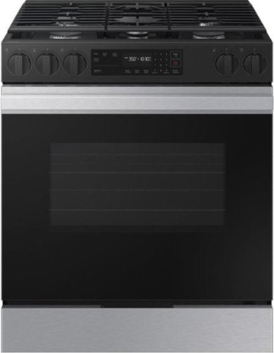 Samsung - 30 in. Wide 5 Burner Bespoke 6.0 Cu. Ft. Slide-In Gas Range with Precision Knobs - Stainless Steel