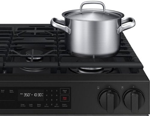 Samsung - 30 in. Wide 5 Burner Bespoke 6.0 Cu. Ft. Slide-In Gas Range with Precision Knobs - Stainless Steel