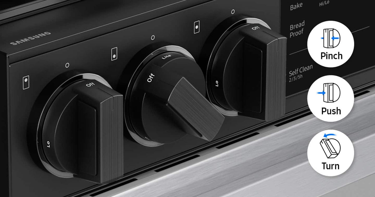 Samsung - 30 in. Wide 5 Burner Bespoke 6.0 Cu. Ft. Slide-In Gas Range with Precision Knobs - Stainless Steel