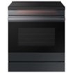 Samsung - 30 in. Wide 4 Burner Bespoke 6.3 Cu. Ft. Slide-In Electric Induction Range with Ambient Edge Lighting - Matte Black Steel