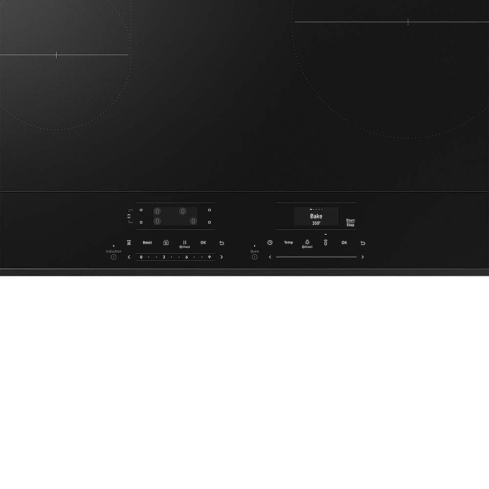Samsung - 30 in. Wide 4 Burner Bespoke 6.3 Cu. Ft. Slide-In Electric Induction Range with Ambient Edge Lighting - Matte Black Steel