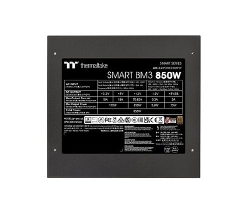 Thermaltake - Smart BM3 80+ Bronze PCIE Gen 5 ATX 3.0 850W Semi-Modular Power Supply - Black