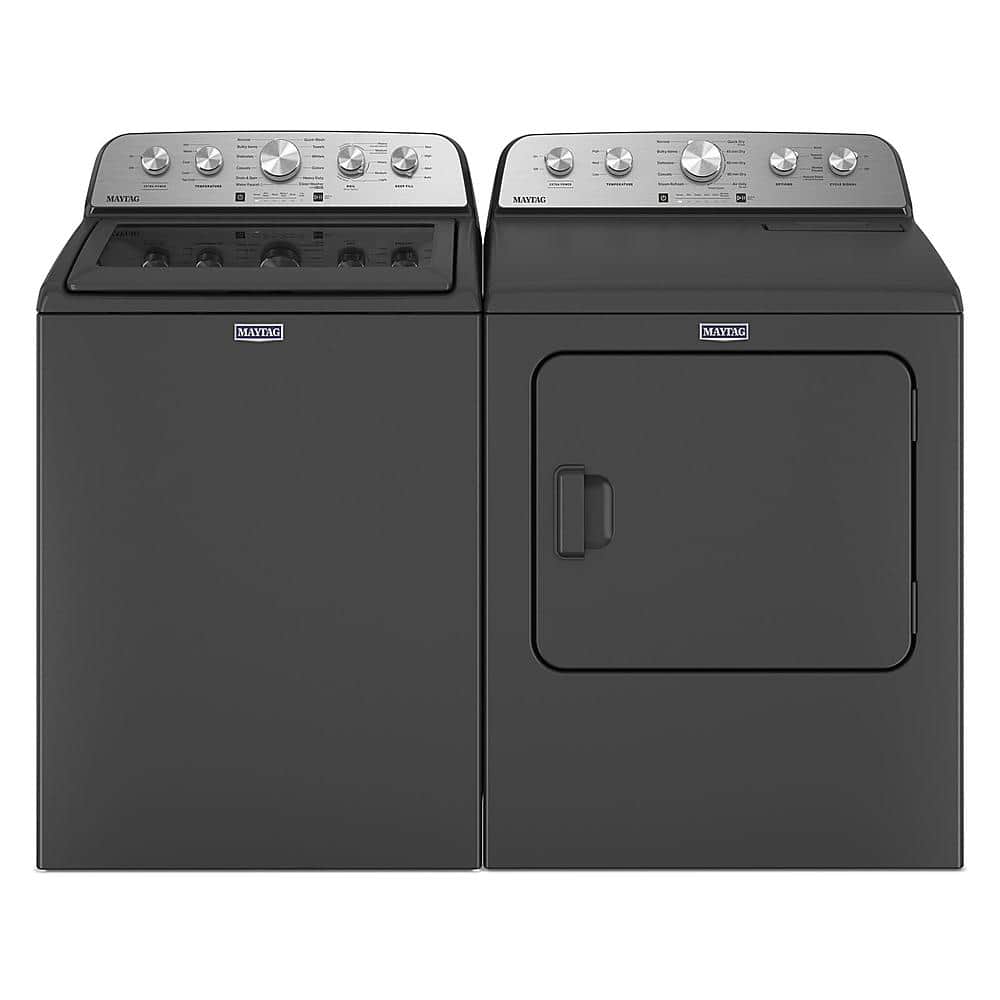 Maytag - 7.0 Cu. Ft. Electric Dryer with Steam and Extra Power Button - Volcano Black