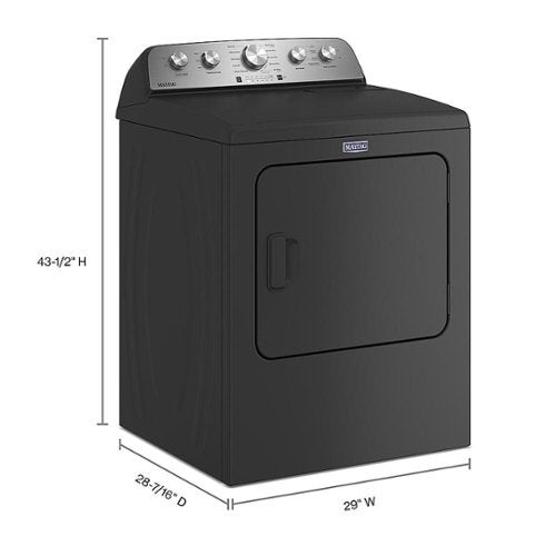 Maytag - 7.0 Cu. Ft. Electric Dryer with Steam and Extra Power Button - Volcano Black