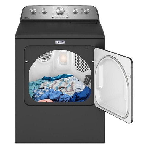 Maytag - 7.0 Cu. Ft. Electric Dryer with Steam and Extra Power Button - Volcano Black