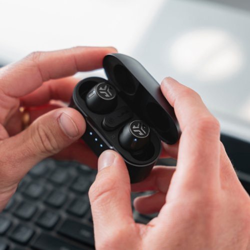 JLab - Epic Lab Edition Wireless Earbuds – Adaptive Noise Cancelling, Dual Drivers, Hi-Res Audio – - Black