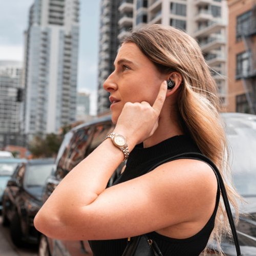 JLab - Epic Lab Edition Wireless Earbuds – Adaptive Noise Cancelling, Dual Drivers, Hi-Res Audio – - Black