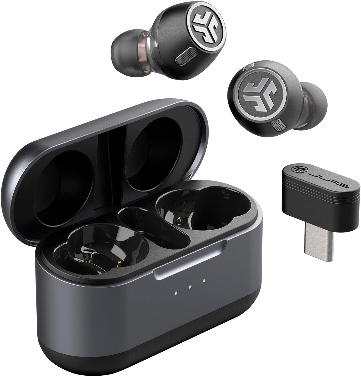 JLab - Epic Lab Edition Wireless Earbuds – Adaptive Noise Cancelling, Dual Drivers, Hi-Res Audio – - Black