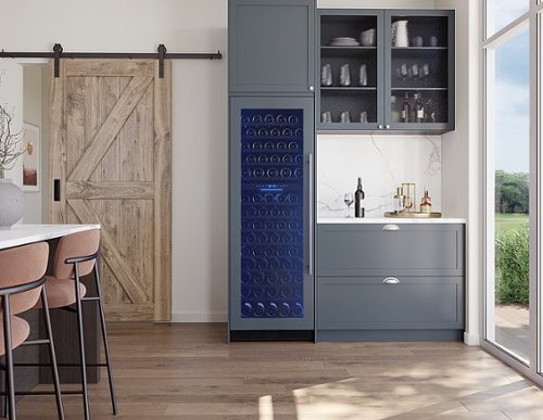 Zephyr - Presrv 24 in. 132-Bottle Built-In/Freestanding Dual Zone Full Size Wine Cooler with Panel Ready Door - Custom Panel Ready