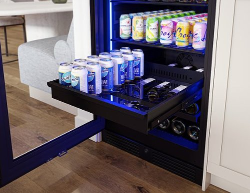 Zephyr - 24 in. Wide Presrv 24 in. 14-Bottle and 266-Can Single Zone Full Size Panel Ready Beverage Cooler - Custom Panel Ready