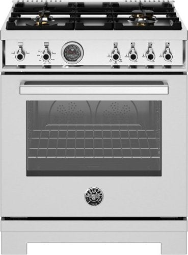 Bertazzoni - 30" Professional Series range - Gas oven - 4 brass burners - Stainless Steel
