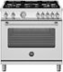 Bertazzoni - 36" Master Series range - Dual Fuel - 5 aluminum burners - Stainless Steel