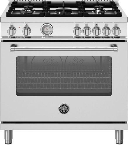 Bertazzoni - 36" Master Series range - Dual Fuel - 5 aluminum burners - Stainless Steel