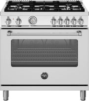 Bertazzoni - 36" Master Series range - Dual Fuel - 5 aluminum burners - Stainless Steel