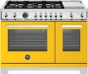 Bertazzoni - 48" Professional Series range - Gas Oven - 6 brass burners + griddle - Yellow
