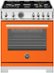 Bertazzoni - 30" Professional Series range - Gas oven - 4 brass burners - Orange