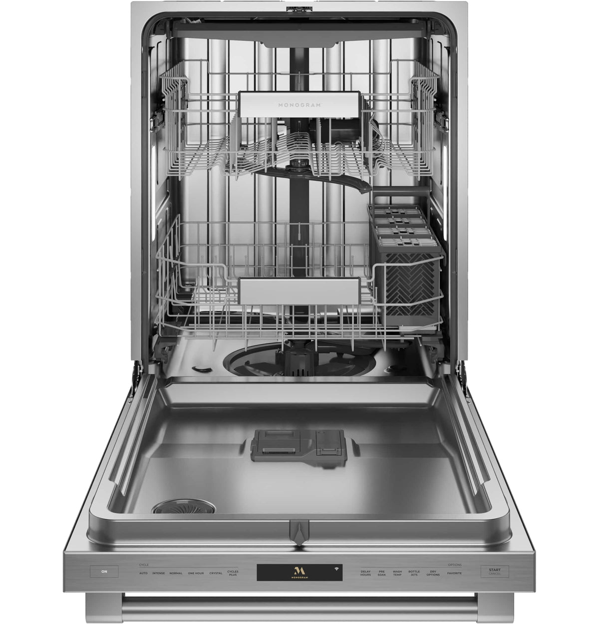 Monogram - 24" Top Control Smart Built-In Stainless Steel Tub Dishwasher with 3rd Rack, 40 dBA, and Advanced Water System - Custom Panel Ready