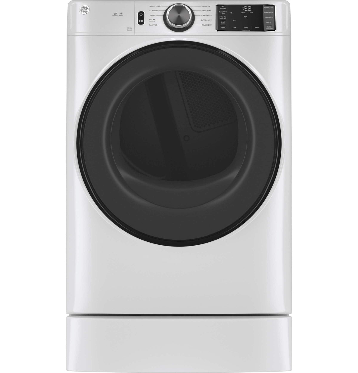 GE - 7.8 Cu. Ft. Stackable Smart 10-Cycle Electric Dryer - White