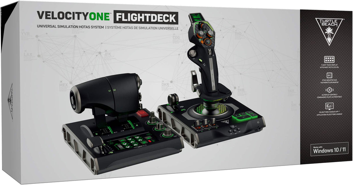 Turtle Beach - VelocityOne Flightdeck Universal HOTAS Simulation System Joystick & Throttle for Windows 10 & 11 PCs - Black