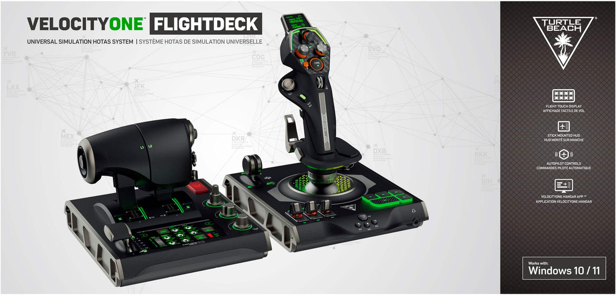 Turtle Beach - VelocityOne Flightdeck Universal HOTAS Simulation System Joystick & Throttle for Windows 10 & 11 PCs - Black