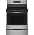 GE Profile - 30" Wide 5 Elements 6.2 Cu. Ft. Smart Free-Standing Electric Convection Range w/ Self-Clean and Steam Clean and Air Fry - Stainless Steel