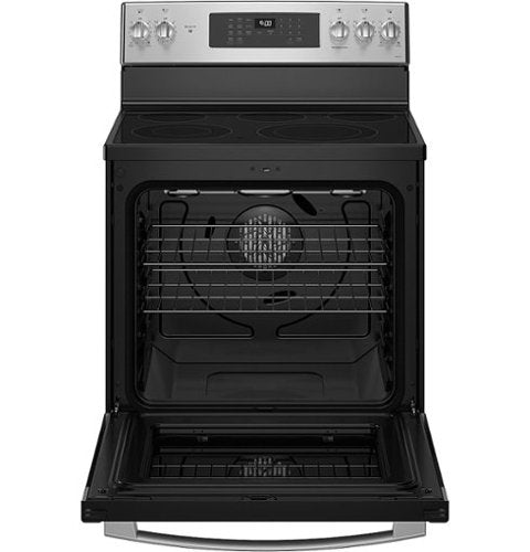 GE Profile - 30" Wide 5 Elements 6.2 Cu. Ft. Smart Free-Standing Electric Convection Range w/ Self-Clean and Steam Clean and Air Fry - Stainless Steel