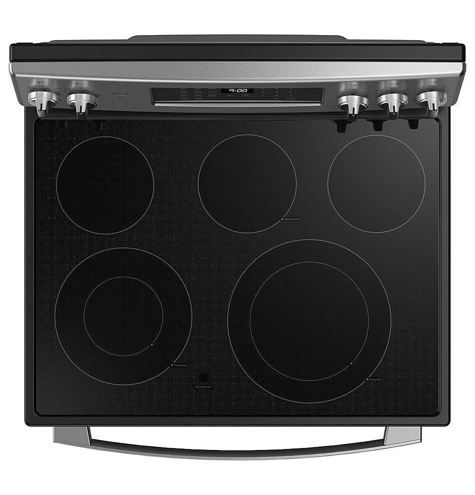 GE Profile - 30" Wide 5 Elements 6.2 Cu. Ft. Smart Free-Standing Electric Convection Range w/ Self-Clean and Steam Clean and Air Fry - Stainless Steel