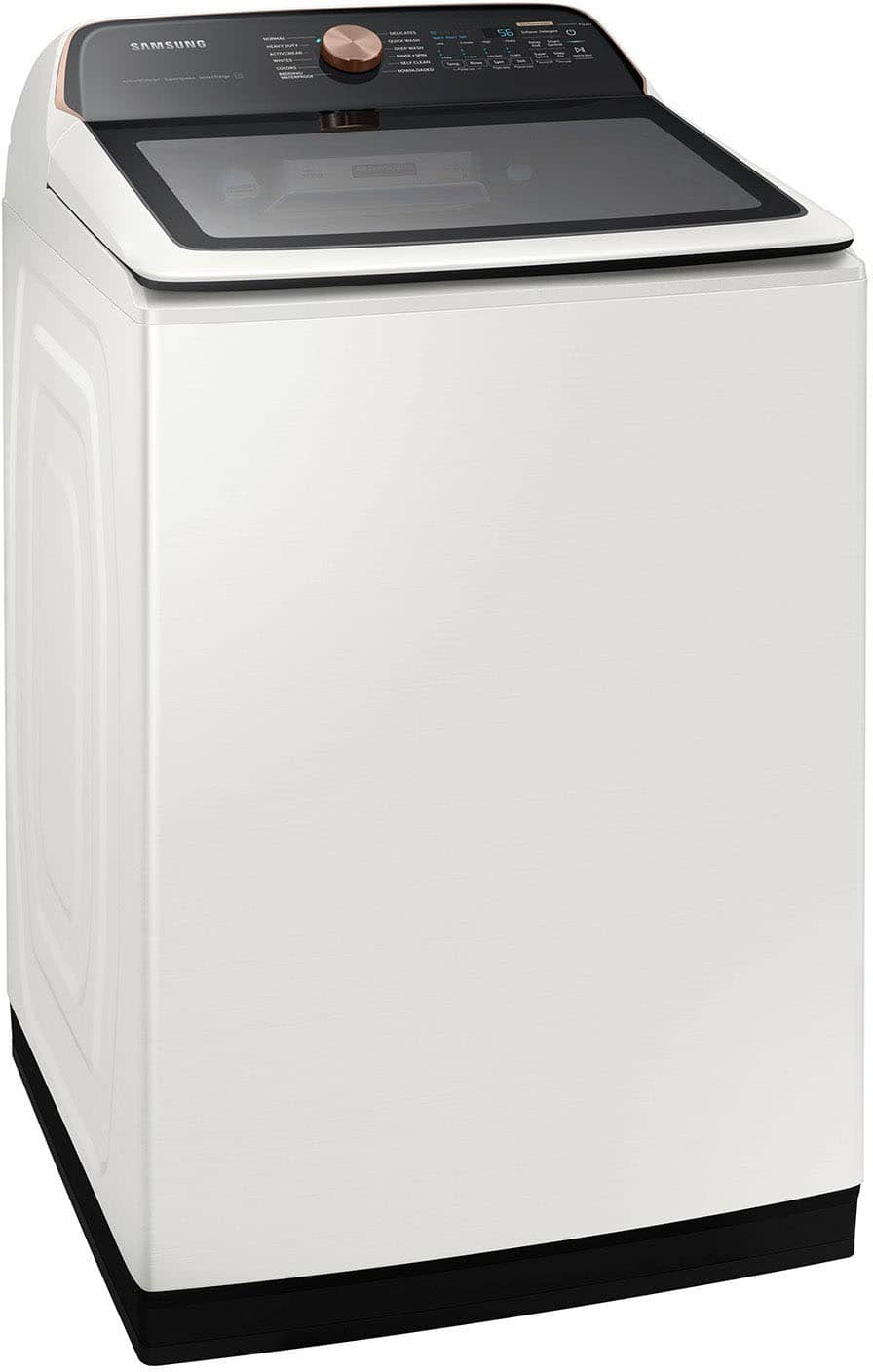 Samsung - 5.5 Cu. Ft. High-Efficiency Smart Top Load Washer with Auto Dispense System - Ivory
