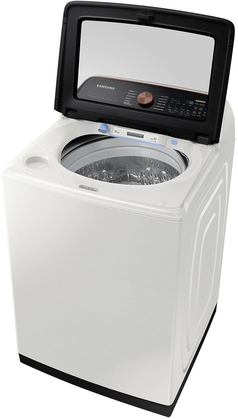 Samsung - 5.5 Cu. Ft. High-Efficiency Smart Top Load Washer with Auto Dispense System - Ivory