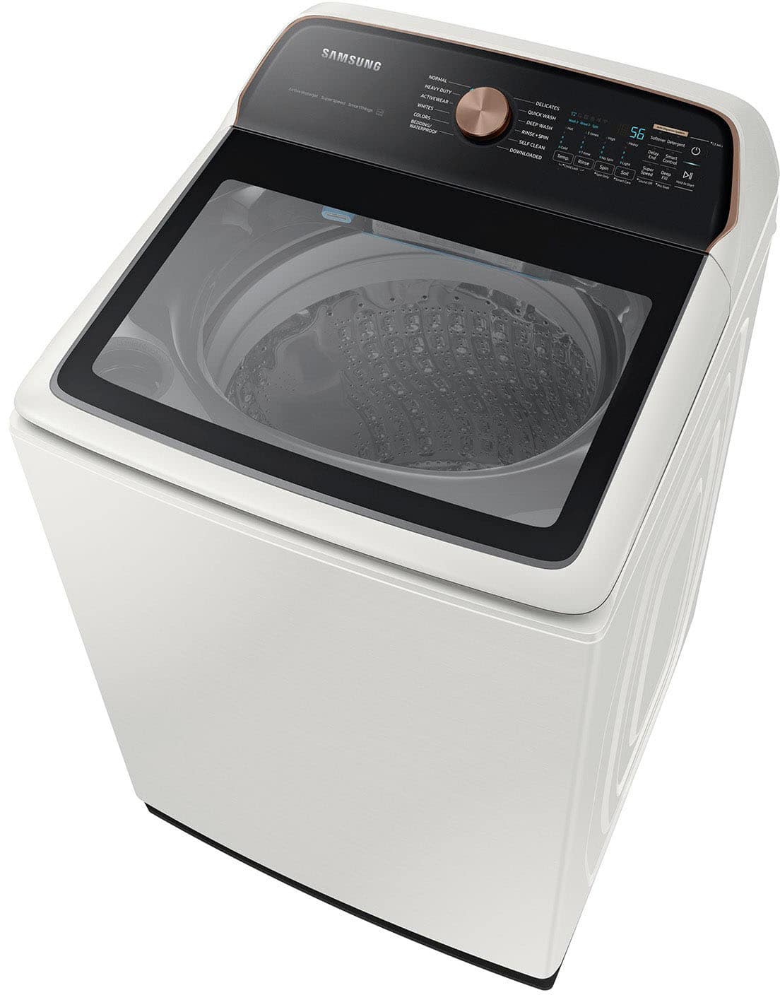 Samsung - 5.5 Cu. Ft. High-Efficiency Smart Top Load Washer with Auto Dispense System - Ivory