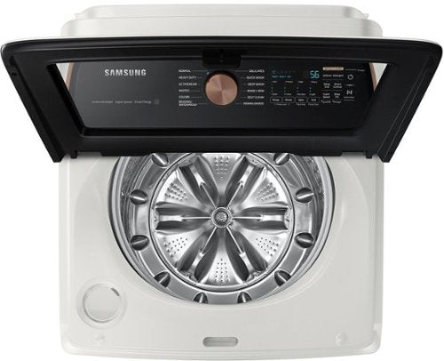 Samsung - 5.5 Cu. Ft. High-Efficiency Smart Top Load Washer with Auto Dispense System - Ivory