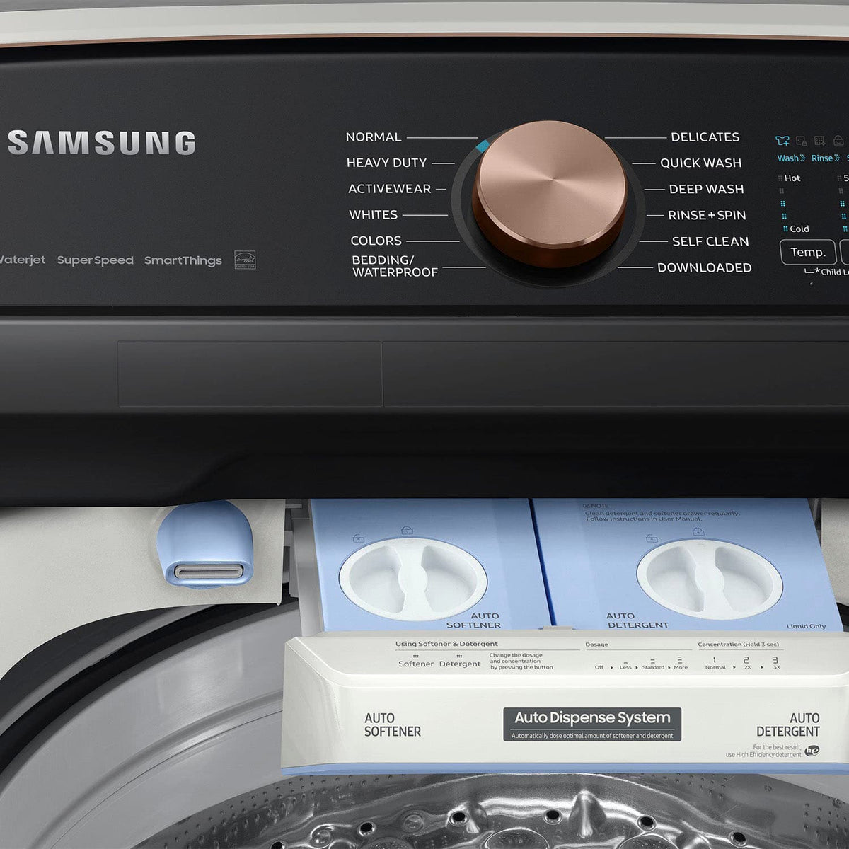 Samsung - 5.5 Cu. Ft. High-Efficiency Smart Top Load Washer with Auto Dispense System - Ivory