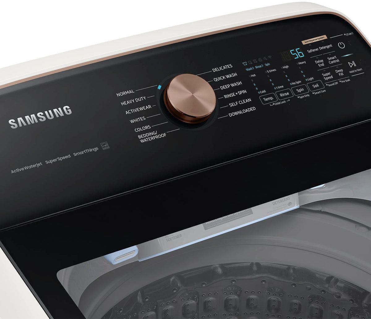 Samsung - 5.5 Cu. Ft. High-Efficiency Smart Top Load Washer with Auto Dispense System - Ivory