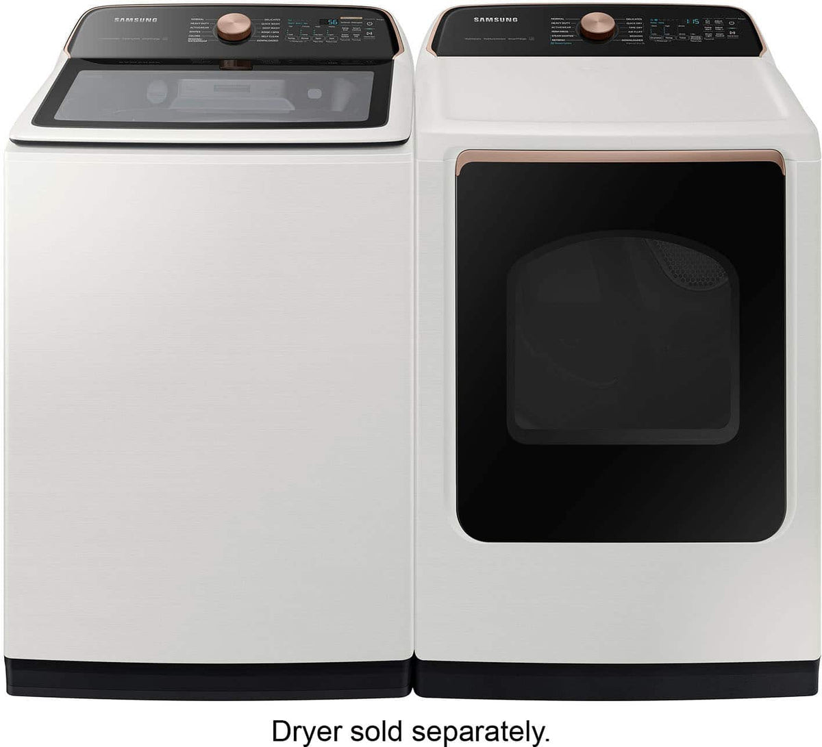 Samsung - 5.5 Cu. Ft. High-Efficiency Smart Top Load Washer with Auto Dispense System - Ivory