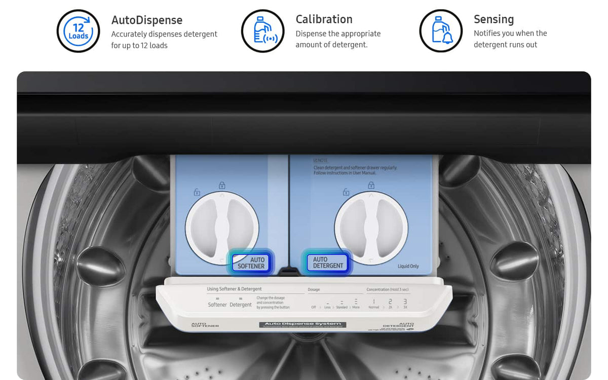 Samsung - 5.5 Cu. Ft. High-Efficiency Smart Top Load Washer with Auto Dispense System - Ivory