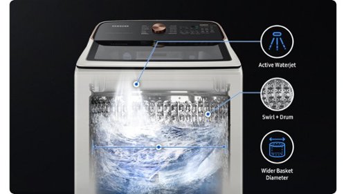 Samsung - 5.5 Cu. Ft. High-Efficiency Smart Top Load Washer with Auto Dispense System - Ivory