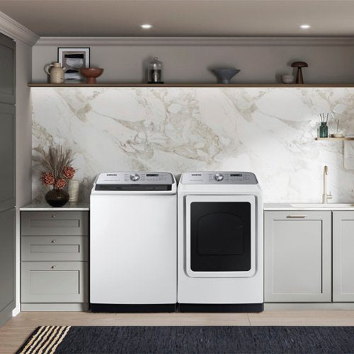 Samsung - 5.2 Cu. Ft. High-Efficiency Smart Top Load Washer with Super Speed Wash - White