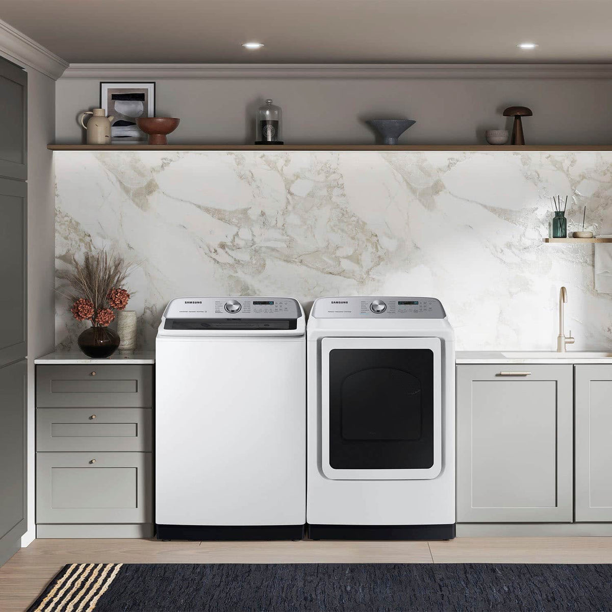 Samsung - 5.2 Cu. Ft. High-Efficiency Smart Top Load Washer with Super Speed Wash - White