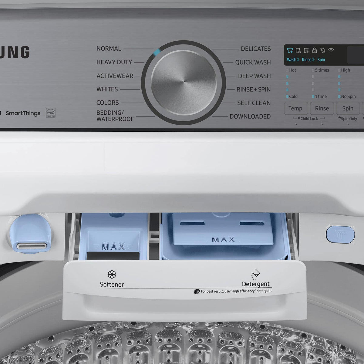 Samsung - 5.2 Cu. Ft. High-Efficiency Smart Top Load Washer with Super Speed Wash - White