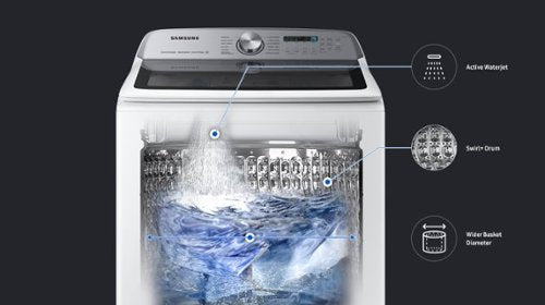 Samsung - 5.2 Cu. Ft. High-Efficiency Smart Top Load Washer with Super Speed Wash - White