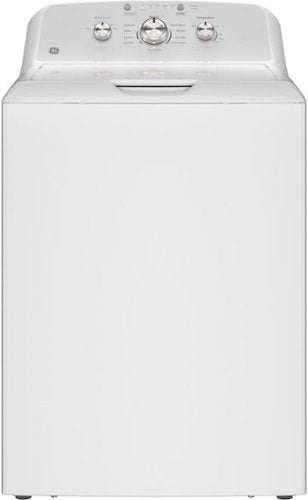 GE - 4.3 Cu. Ft. High-Efficiency Top Load Washer with Cold Plus - White with Silver Matte