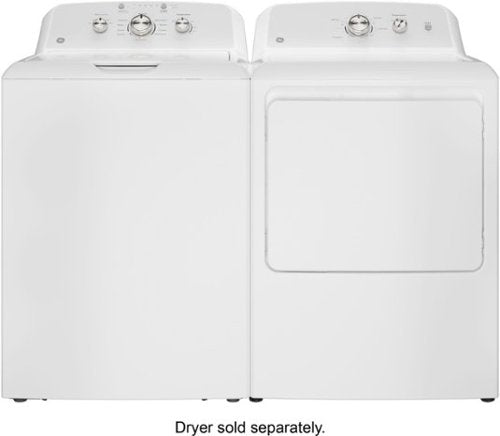 GE - 4.3 Cu. Ft. High-Efficiency Top Load Washer with Cold Plus - White with Silver Matte