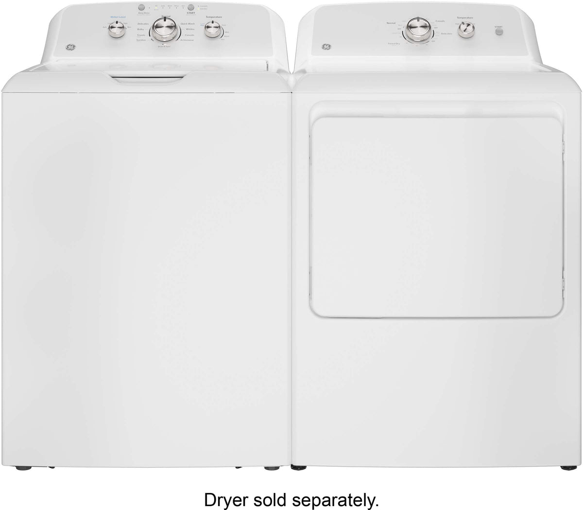 GE - 4.3 Cu. Ft. High-Efficiency Top Load Washer with Cold Plus - White with Silver Matte