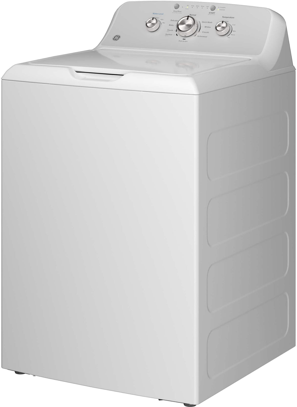 GE - 4.3 Cu. Ft. High-Efficiency Top Load Washer with Cold Plus - White with Silver Matte