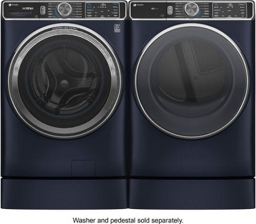 GE Profile - 7.8 Cu. Ft. Stackable Smart Electric Dryer with Steam and Sanitize Cycle - Sapphire Blue