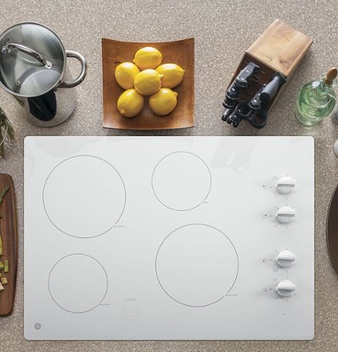 GE - 30" Built-In Electric Cooktop - White